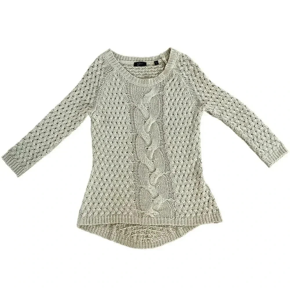 Cyrus Crochet Cable Knit Long Sleeve Womens Pullover Sweater‎ Size Small